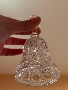 Pressed Glass Bell - Clear Crystal-Look Decorative Bell
